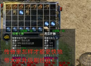 传奇里怎样才能更快地带大家升级刷经验? 传奇里怎样才能更快地带大家升级刷经验?