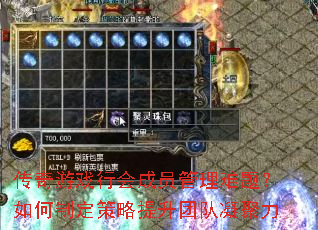 传奇游戏行会成员管理难题?如何制定策略提升团队凝聚力 传奇游戏行会成员管理难题?如何制定策略提升团队凝聚力