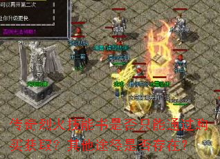 传奇烈火技能书是否只能通过购买获取?其他途径是否存在? 传奇烈火技能书是否只能通过购买获取?其他途径是否存在?