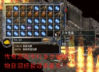 传奇游戏中打多少级的怪物获取经验效率最高? 传奇游戏中打多少级的怪物获取经验效率最高?