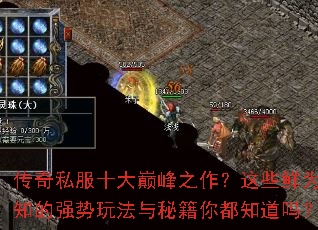 传奇私服十大巅峰之作?这些鲜为人知的强势玩法与秘籍你都知道吗? 传奇私服十大巅峰之作?这些鲜为人知的强势玩法与秘籍你都知道吗?